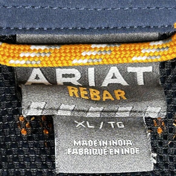 Ariat Rebar Shirt Mens XL Short Sleeve Workwear Performance Durable Built Tough - Picture 3 of 12